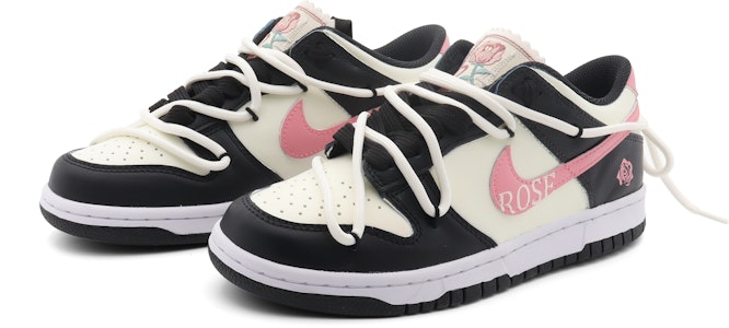 【定製球鞋】 Nike Dunk Low 玫瑰日記 芭比風 多巴胺 簡約百搭 防滑 低筒 板鞋 GS 黑粉 Lookbook 【定製球鞋】 Nike Dunk Low 玫瑰日記 芭比風 多巴胺 簡約百搭 防滑 低筒 板鞋 GS 黑粉
