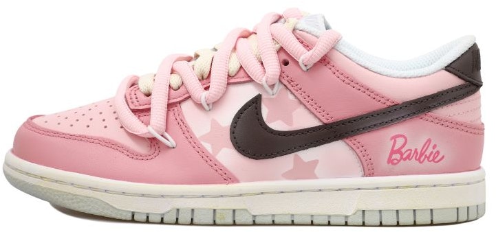 custom-shoes-nike-dunk-low-barbie-pink-star-distressed
