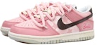 Lookbook 【訂製球鞋】 Nike Dunk Low OKHR 芭比粉 星星 漸變色 老化解構鞋帶 低筒 休閒鞋 GS 粉棕