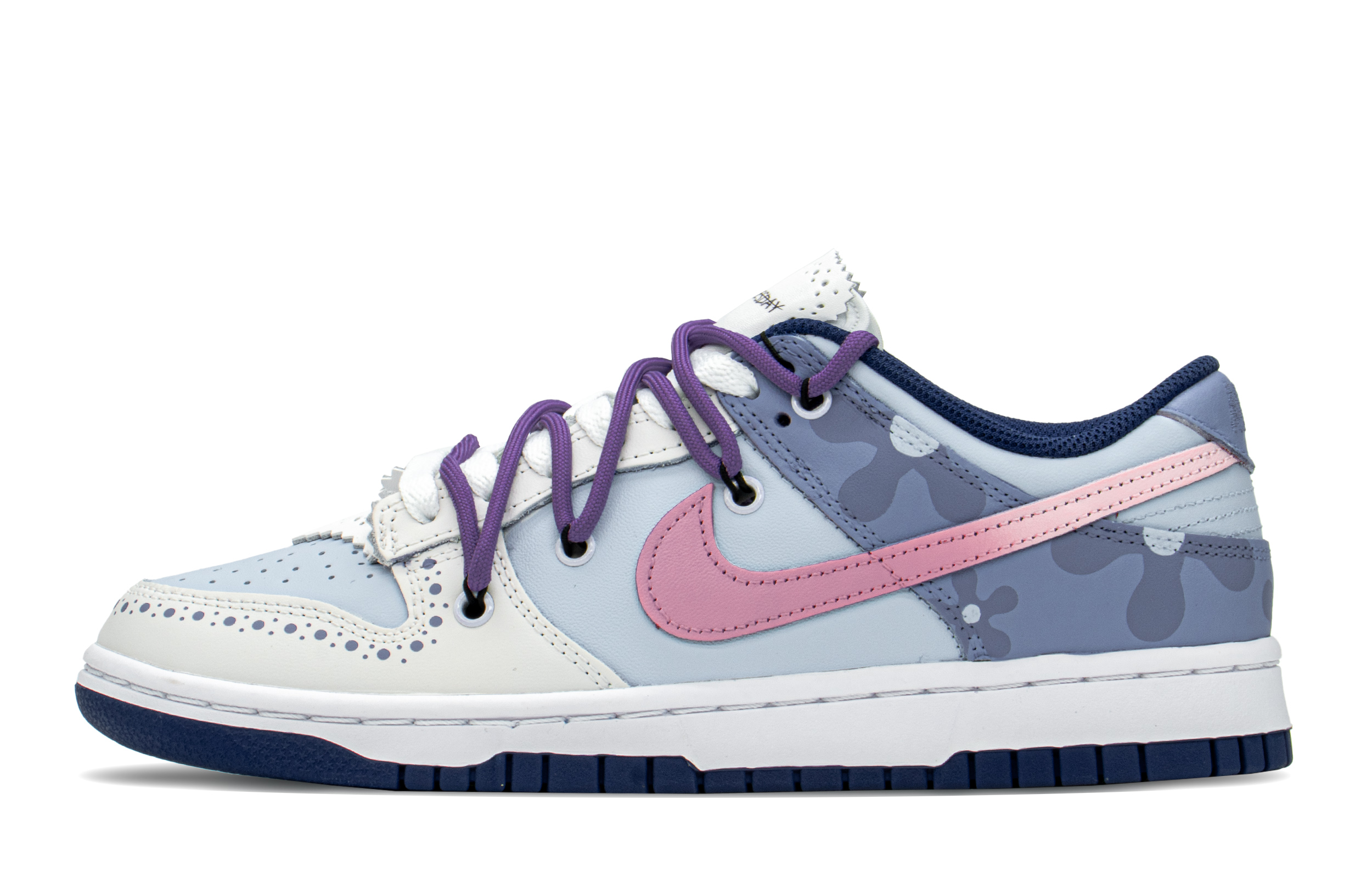 Buy 【定制球鞋】Nike Dunk Low FZBB 巴洛克 手繪噴繪 特殊禮盒 解構鞋帶 低幫 板鞋 GS 粉紫