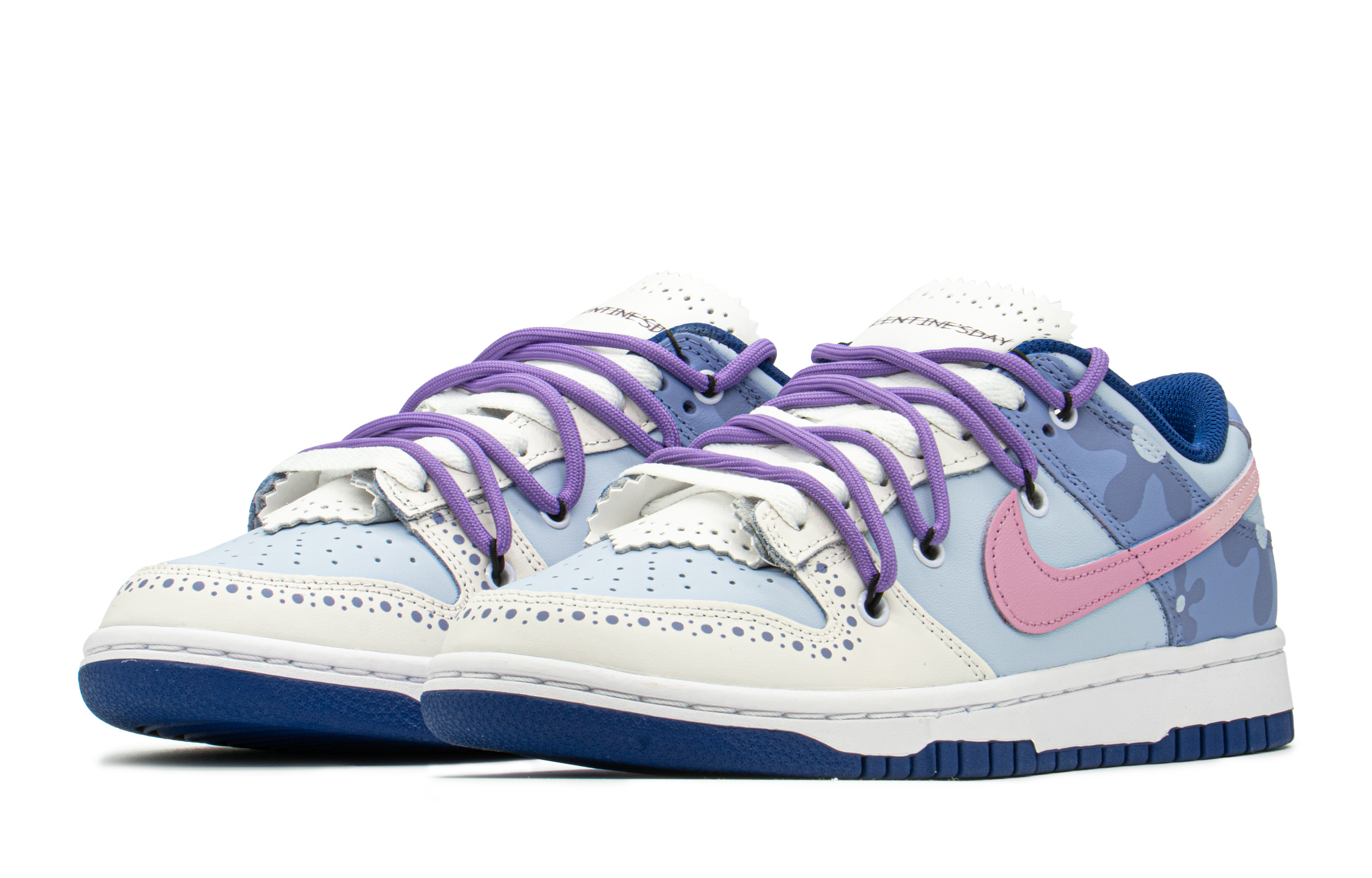 Lookbook 【定制球鞋】Nike Dunk Low FZBB 巴洛克 手繪噴繪 特殊禮盒 解構鞋帶 低幫 板鞋 GS 粉紫