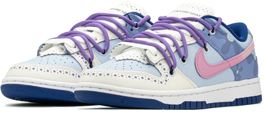【定制球鞋】Nike Dunk Low FZBB 巴洛克 手繪噴繪 特殊禮盒 解構鞋帶 低幫 板鞋 GS 粉紫 Lookbook 【定制球鞋】Nike Dunk Low FZBB 巴洛克 手繪噴繪 特殊禮盒 解構鞋帶 低幫 板鞋 GS 粉紫