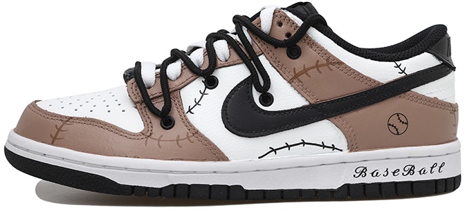 custom-shoes-nike-dunk-low-baseball-mocha-deconstructed-black-white-brown