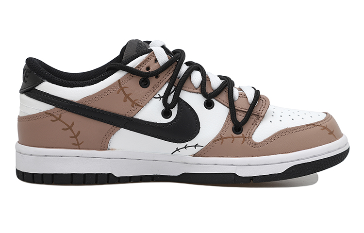 Order [Sepatu Kustom] Nike Dunk Low 'Baseball Mocha Deconstructed Hitam Putih Coklat' DD1391-100(Team拾玖-复古棒球男S-BOX)