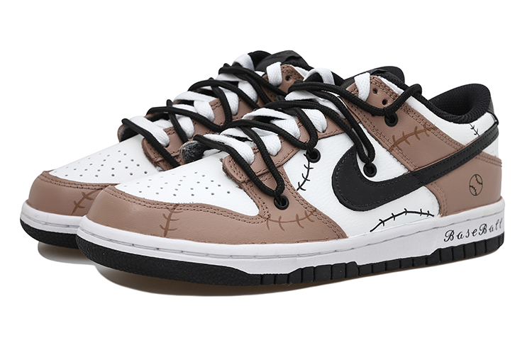 Lookbook [Sepatu Kustom] Nike Dunk Low 'Baseball Mocha Deconstructed Hitam Putih Coklat' DD1391-100(Team拾玖-复古棒球男S-BOX)