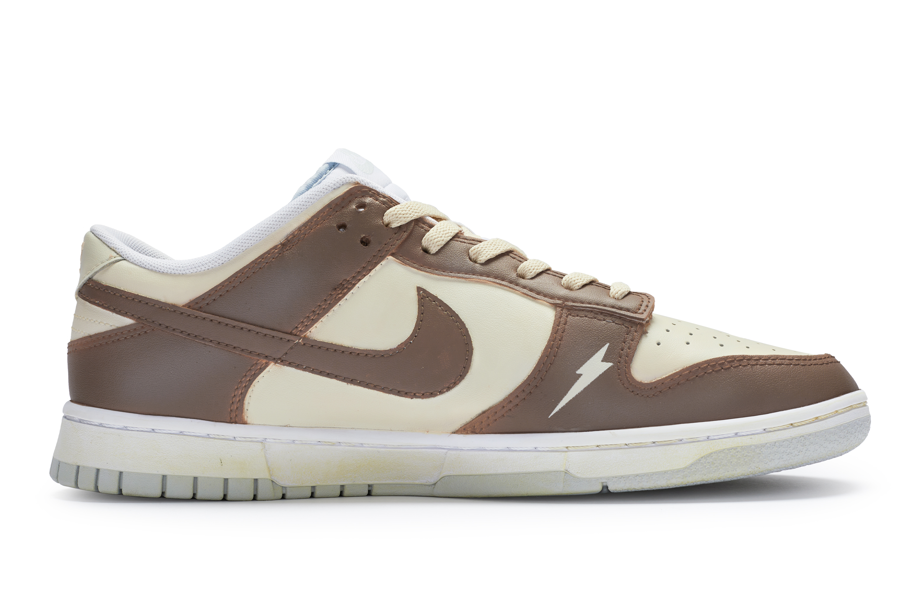 Order [Kasut Custom] Nike Dunk Low 'Beige Brown Custom' DH9765-102(Team80-女款复古美高米白棕)