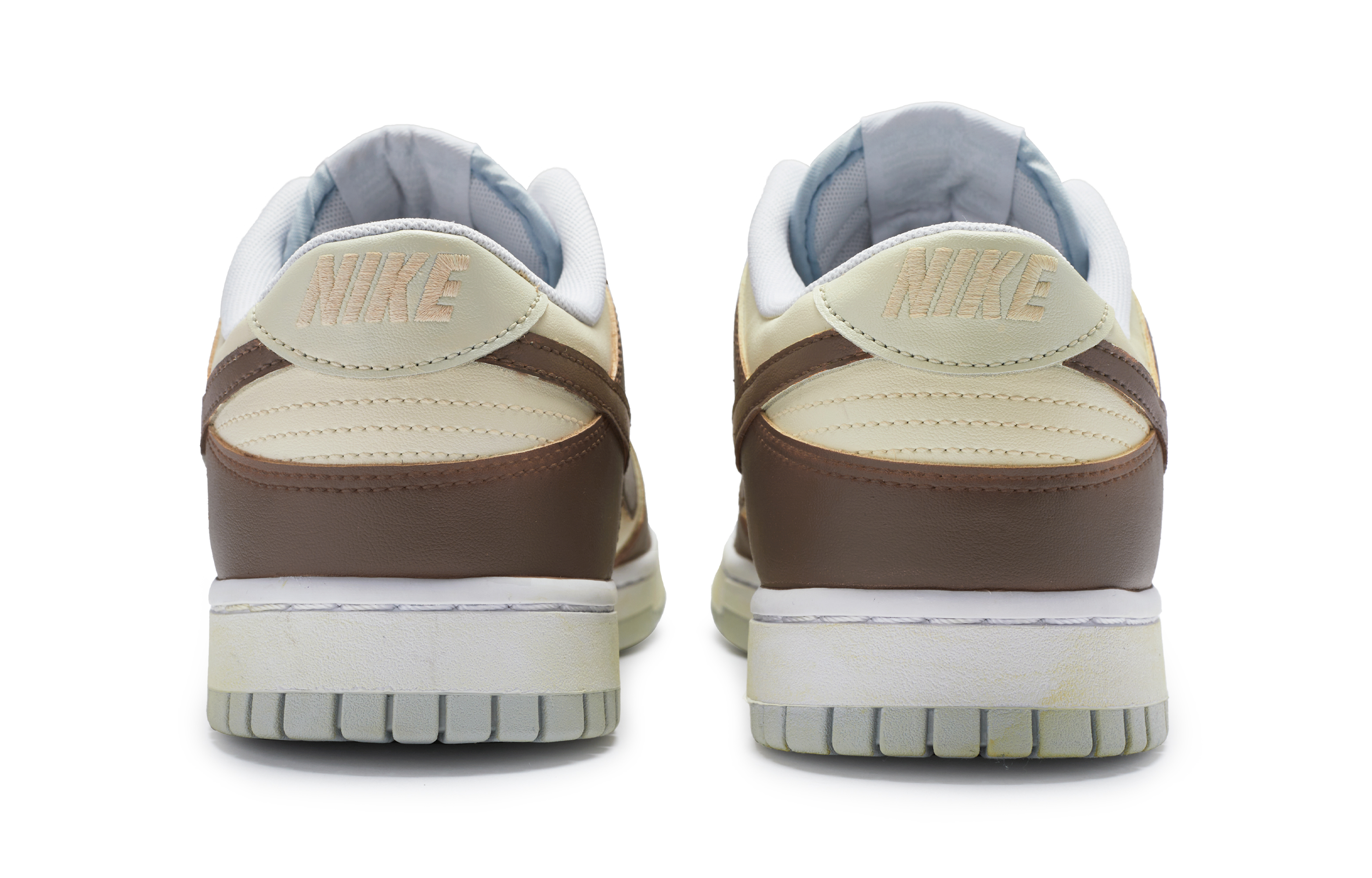 Shop [Kasut Custom] Nike Dunk Low 'Beige Brown Custom' DH9765-102(Team80-女款复古美高米白棕)