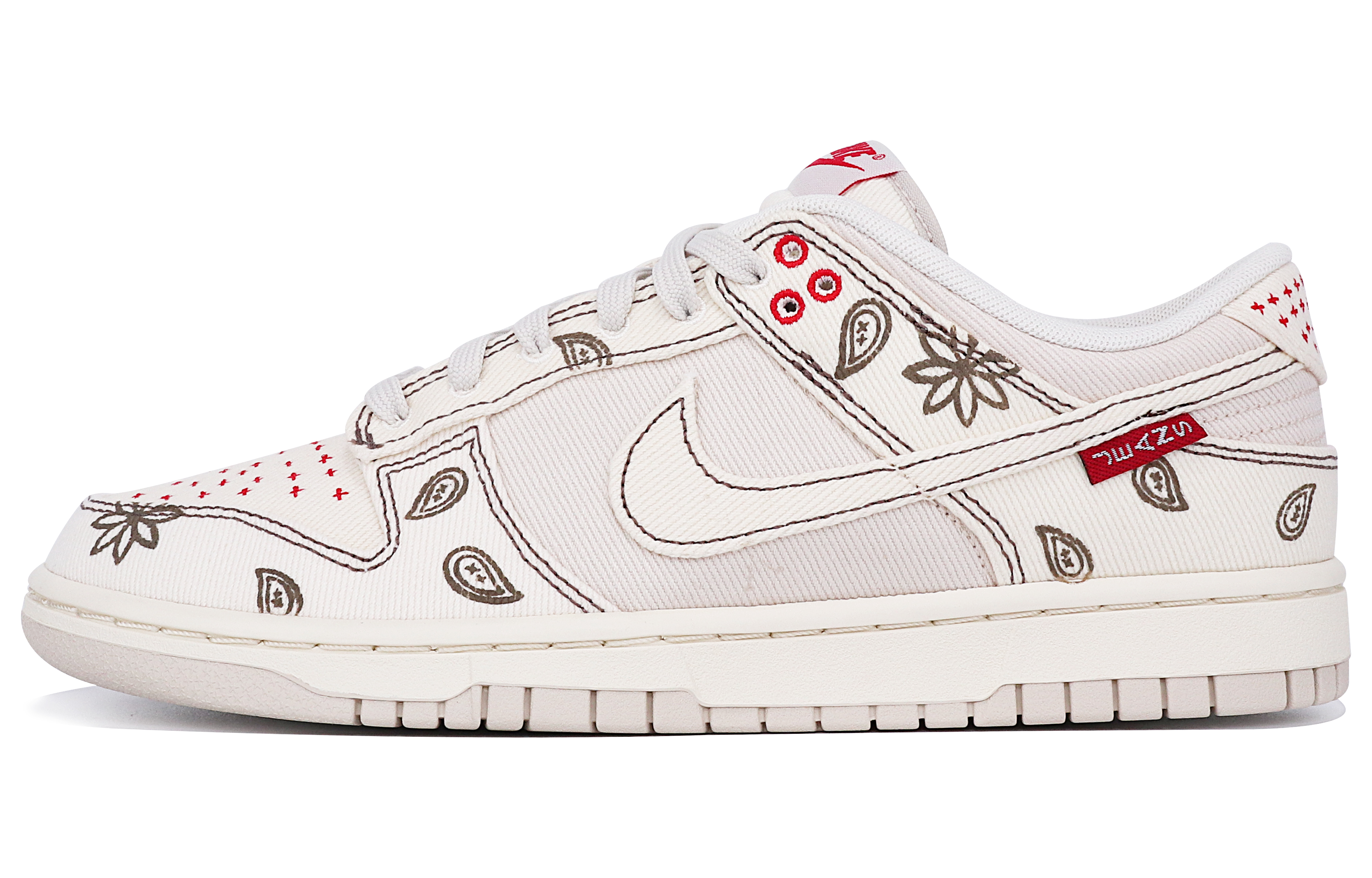Buy [Kasus Sepatu] Nike Dunk Low 'Beige Paisley' DV0834-100(TeamTen-男款腰果花米白红标)