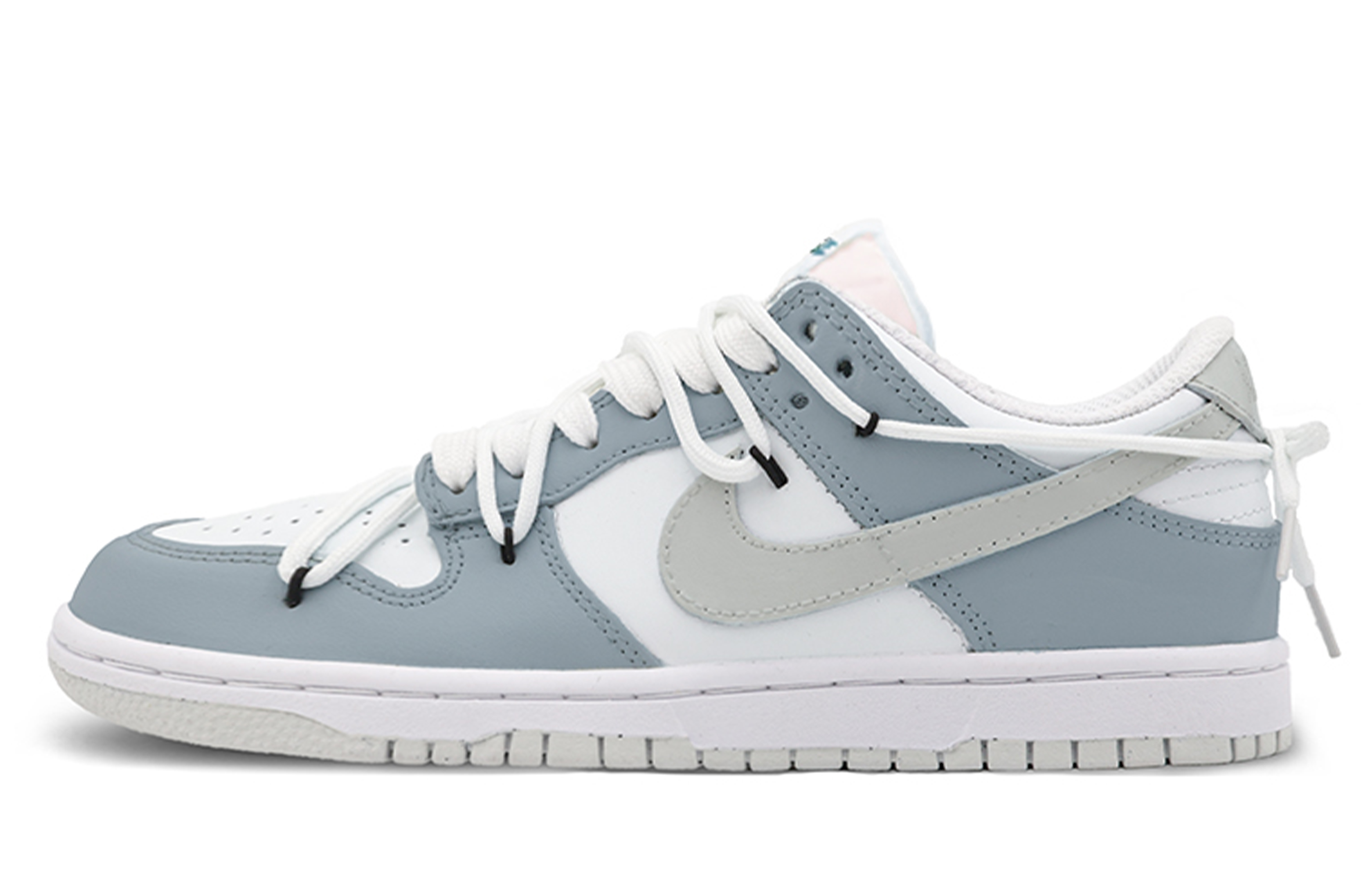 Buy [Zapatillas Personalizadas] Nike Dunk Low 'Gris Azul Blanco Bermuda' FD1232-002(Team53-女款百慕大QD)