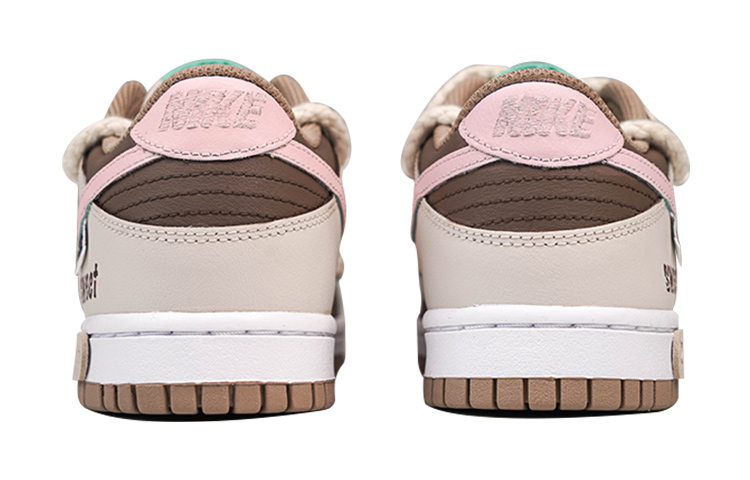 Shop 【訂製球鞋】Nike Dunk Low 莓果黑巧 甜蜜愛人 流淌勾 解構鞋帶 麻繩 低幫 板鞋 GS 棕粉