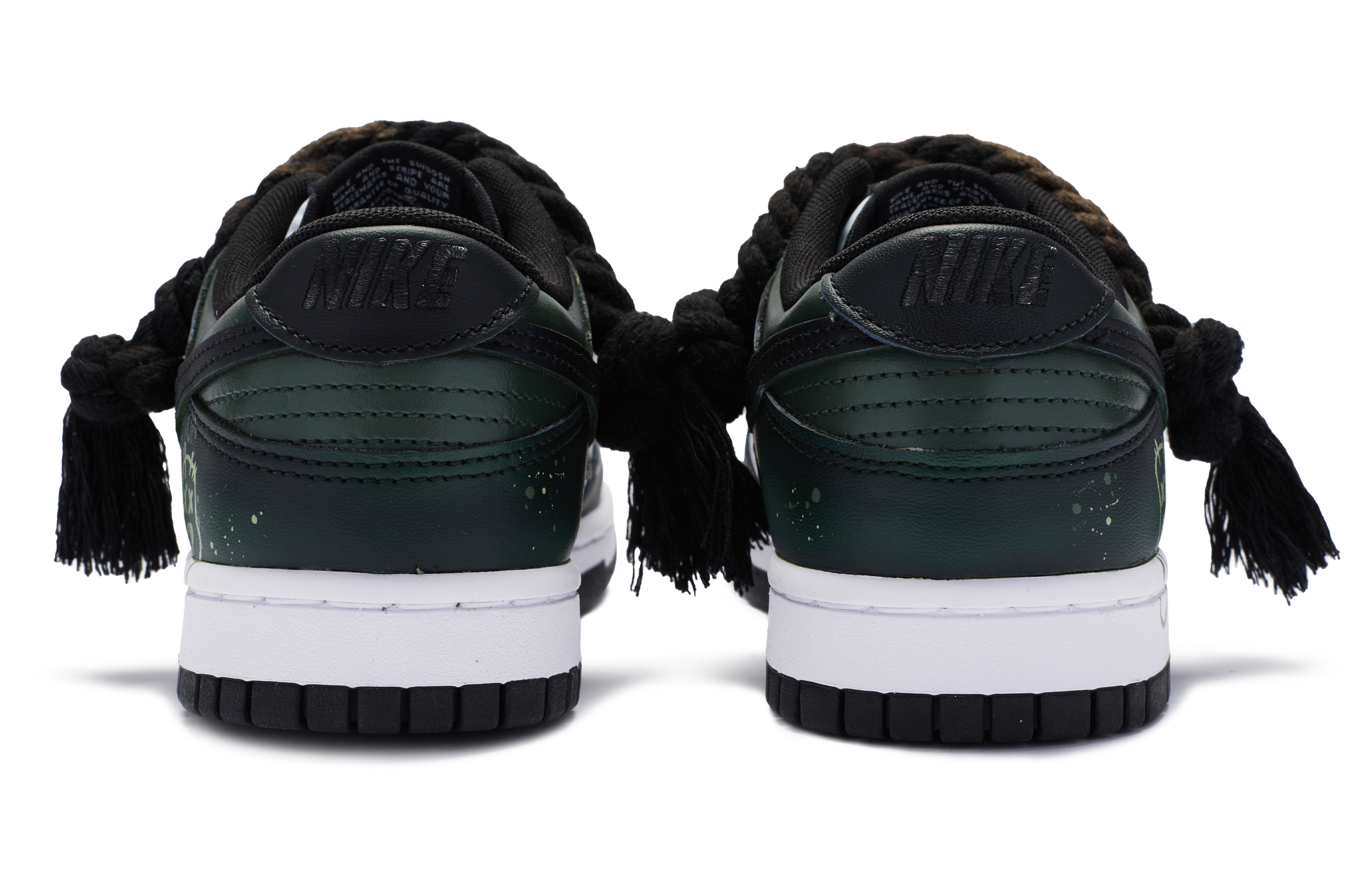 Shop [Sneakers Kustom] Nike Dunk Low 'BIGNIU Black Putih Hijau' DD1391-100(TeamR-男款烦躁黑白)
