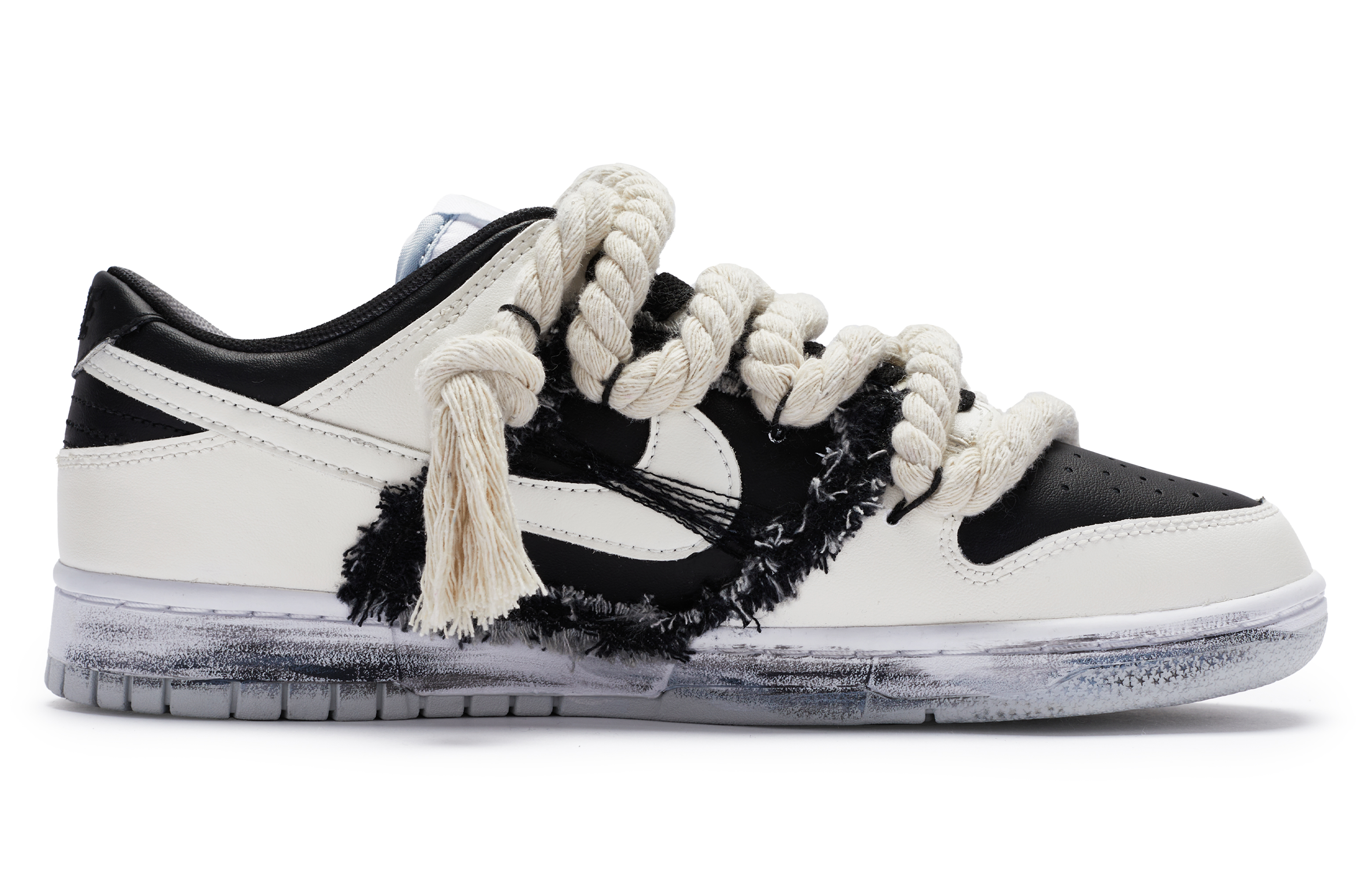 Order [Kasut Custom] Nike Dunk Low 'BIGNIU Hitam Putih Ilusi' DV0831-101(TeamR-男款黑白错觉)