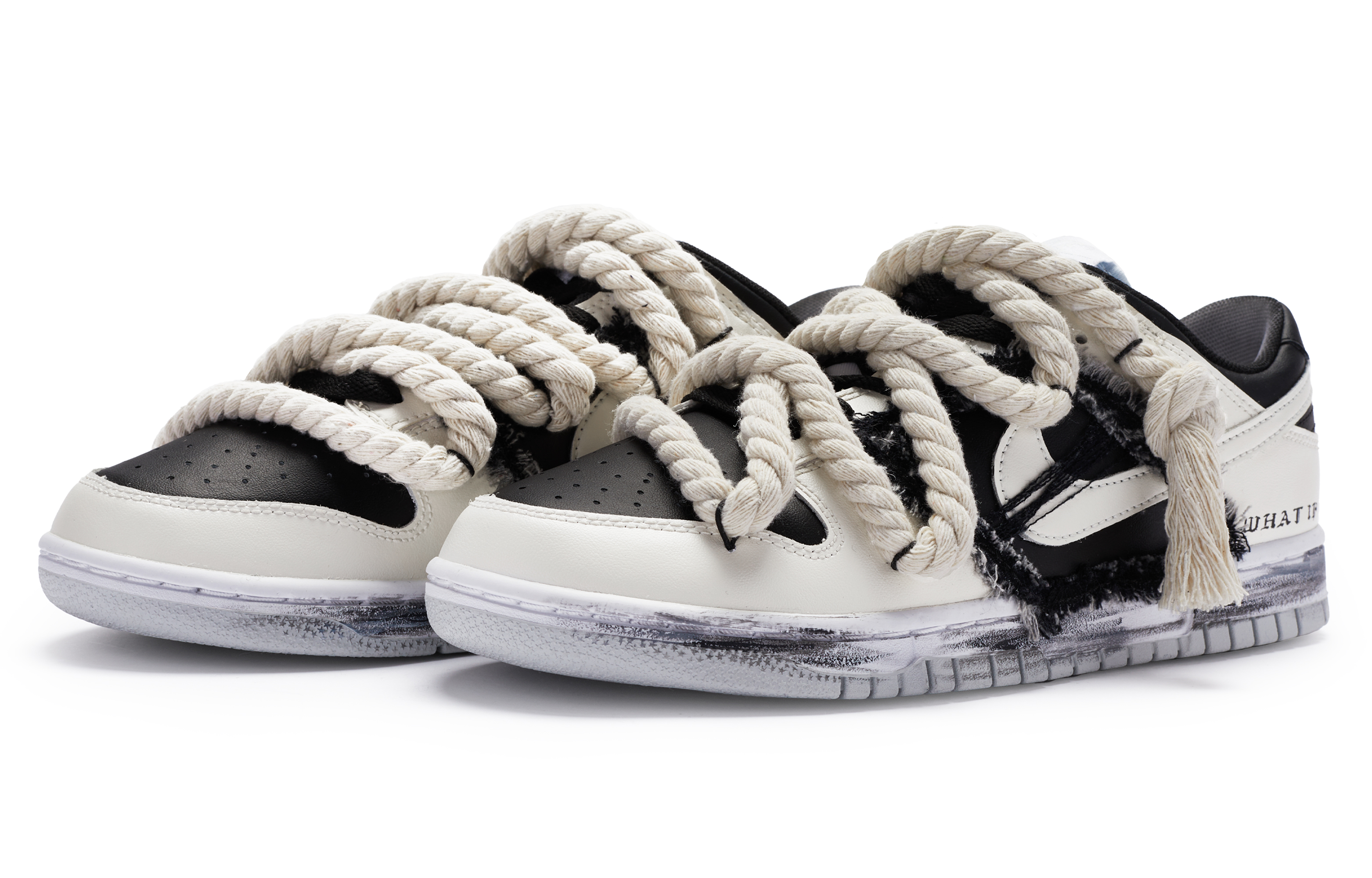 Lookbook [Kasut Custom] Nike Dunk Low 'BIGNIU Hitam Putih Ilusi' DV0831-101(TeamR-男款黑白错觉)