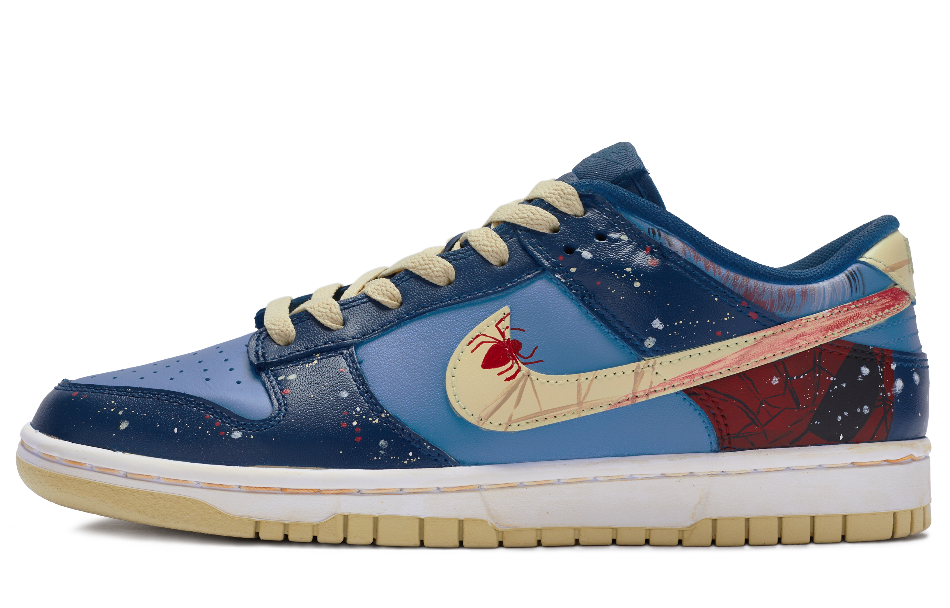 Buy 나이키 덩크 로우 '빅뉴 블루 핸드페인팅' (커스텀) DV0833-100(TeamR-男款蜘蛛侠)