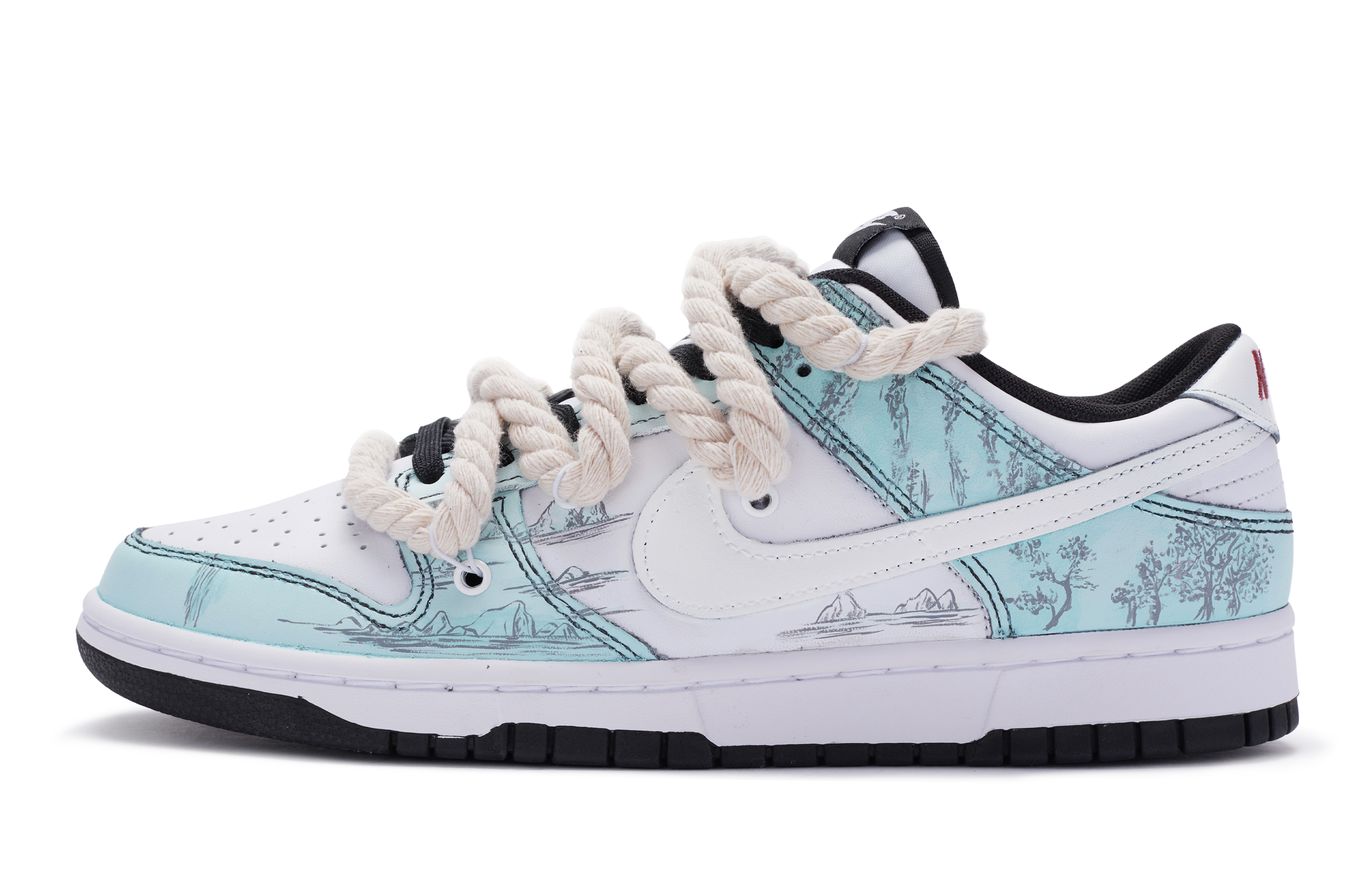 Buy 나이키 덩크 로우 '빅뉴 커스텀 청록백' (Nike Dunk Low 'BIGNIU Custom 청록백') CW1590-100(TeamR-女款山海)