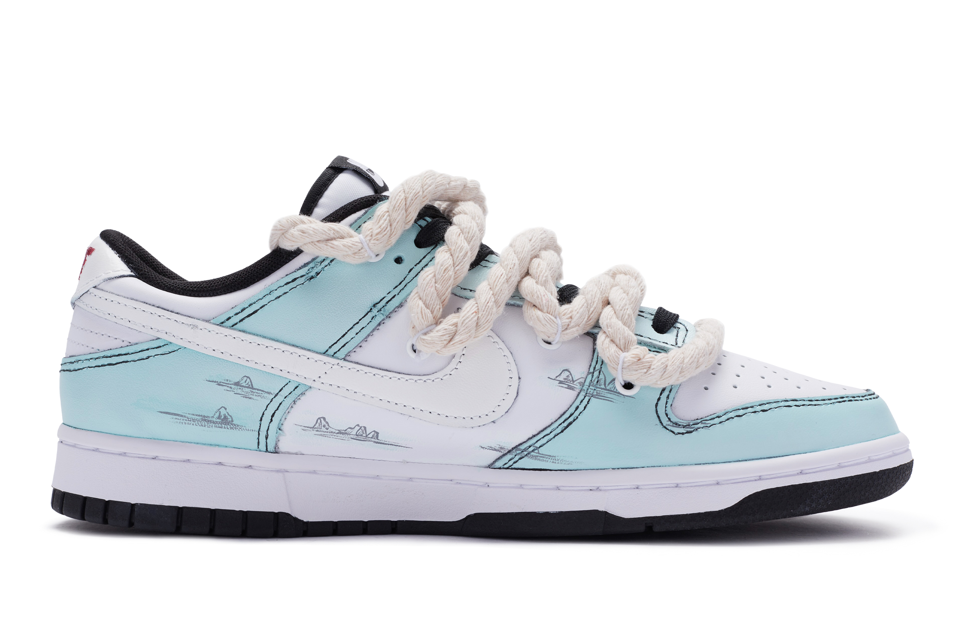 Order 나이키 덩크 로우 '빅뉴 커스텀 청록백' (Nike Dunk Low 'BIGNIU Custom 청록백') CW1590-100(TeamR-女款山海)