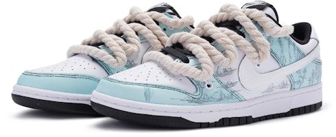 Nike Dunk Low カスタム 青緑白 (BIGNIU) CW1590-100(TeamR-女款山海) Lookbook Nike Dunk Low カスタム 青緑白 (BIGNIU) CW1590-100(TeamR-女款山海)
