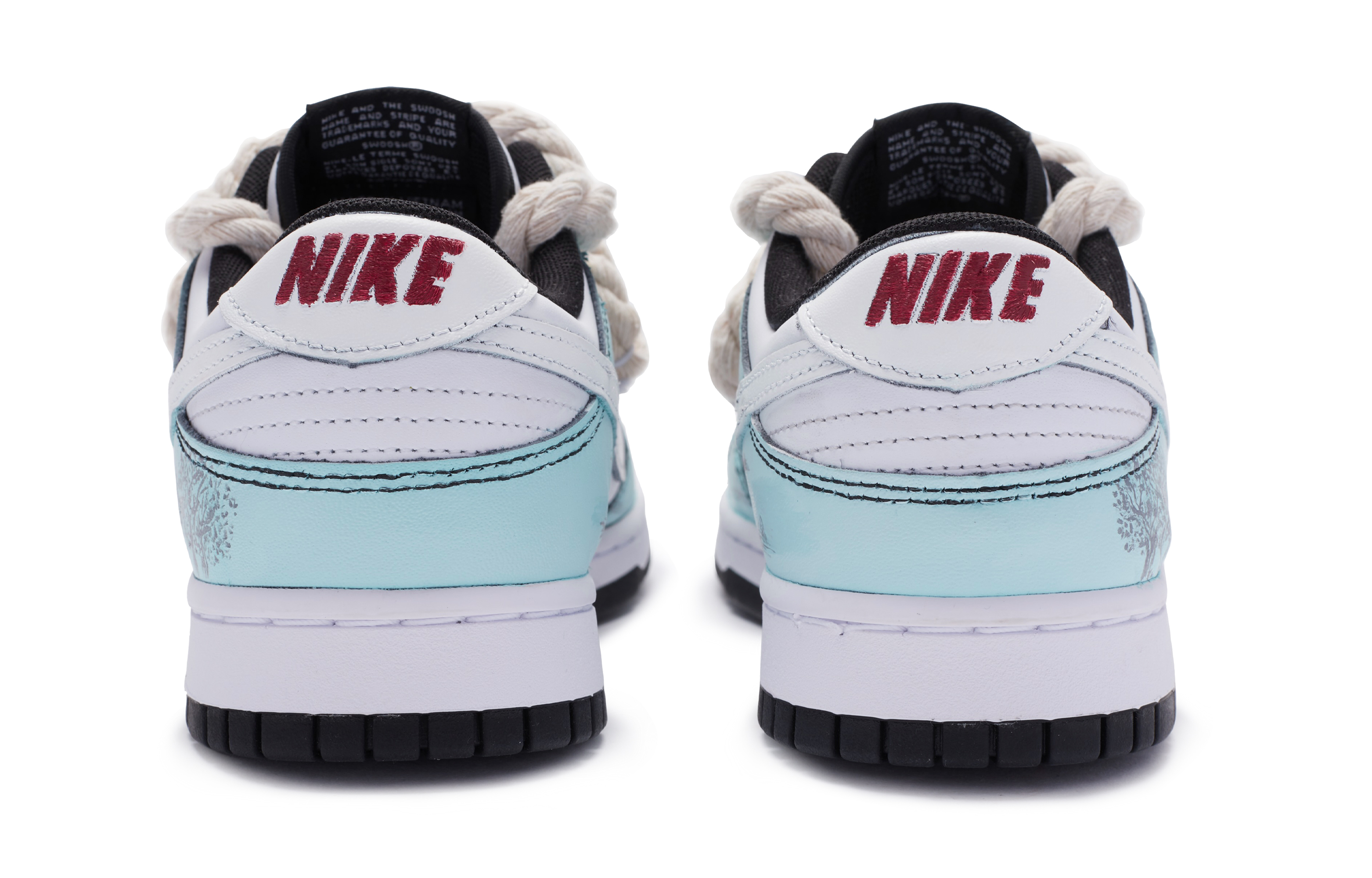 Shop 나이키 덩크 로우 '빅뉴 커스텀 청록백' (Nike Dunk Low 'BIGNIU Custom 청록백') CW1590-100(TeamR-女款山海)