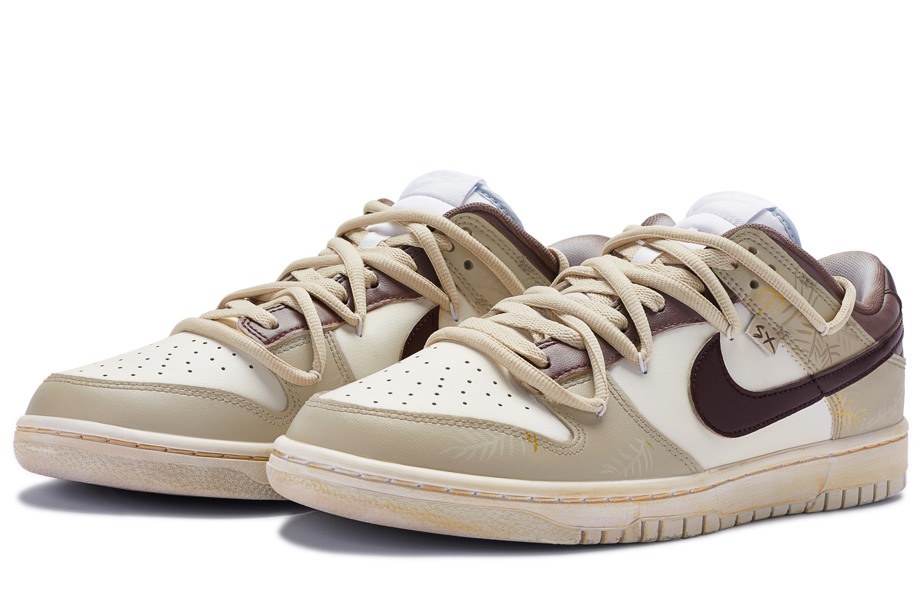 Lookbook [Kasut Custom] Nike Dunk Low 'BIGNIU Deconstructed Beige-Coklat' DV0831-101(TeamR-男款超感知)
