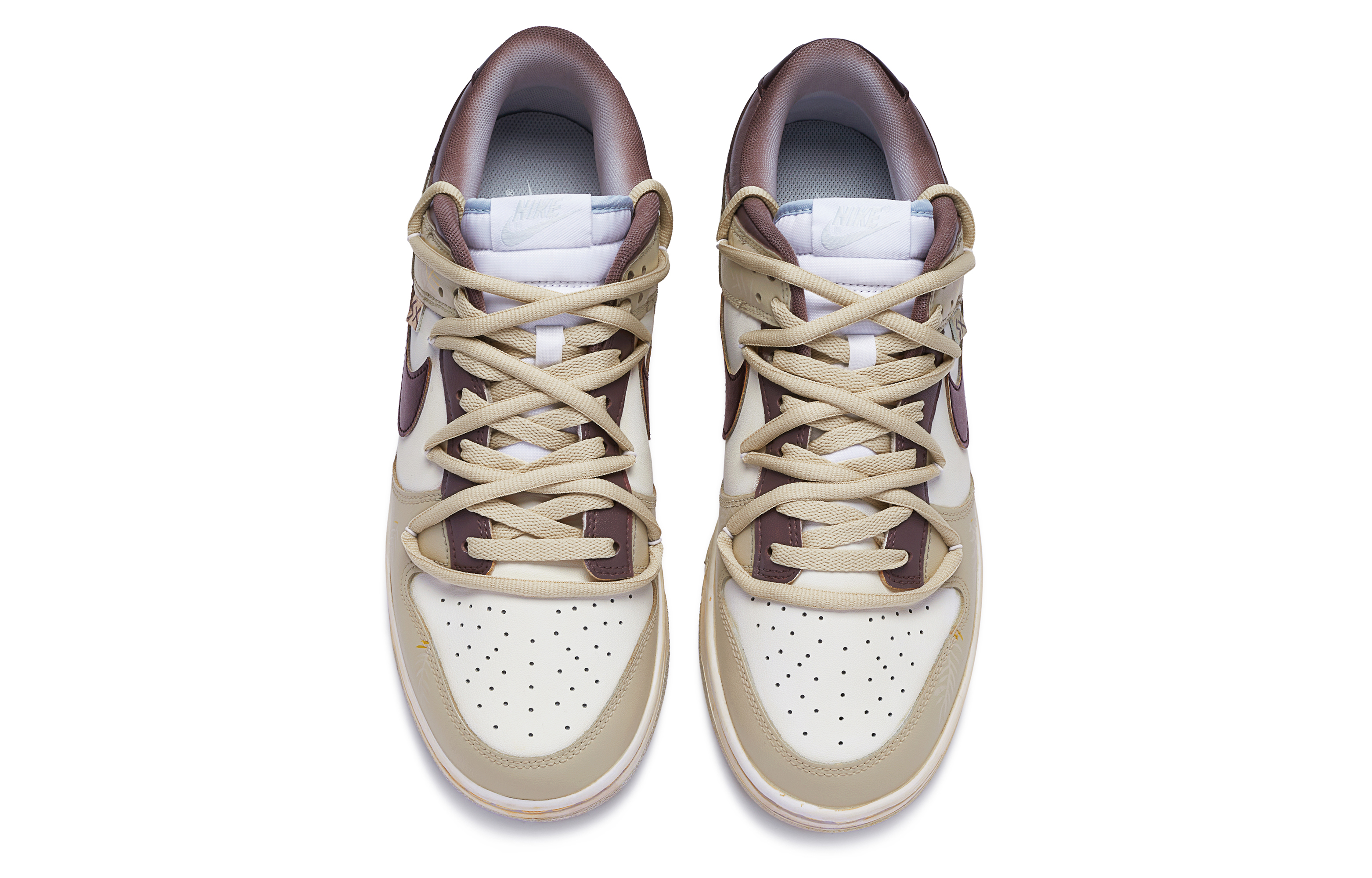 Shop [Kasut Custom] Nike Dunk Low 'BIGNIU Deconstructed Beige-Coklat' DV0831-101(TeamR-男款超感知)