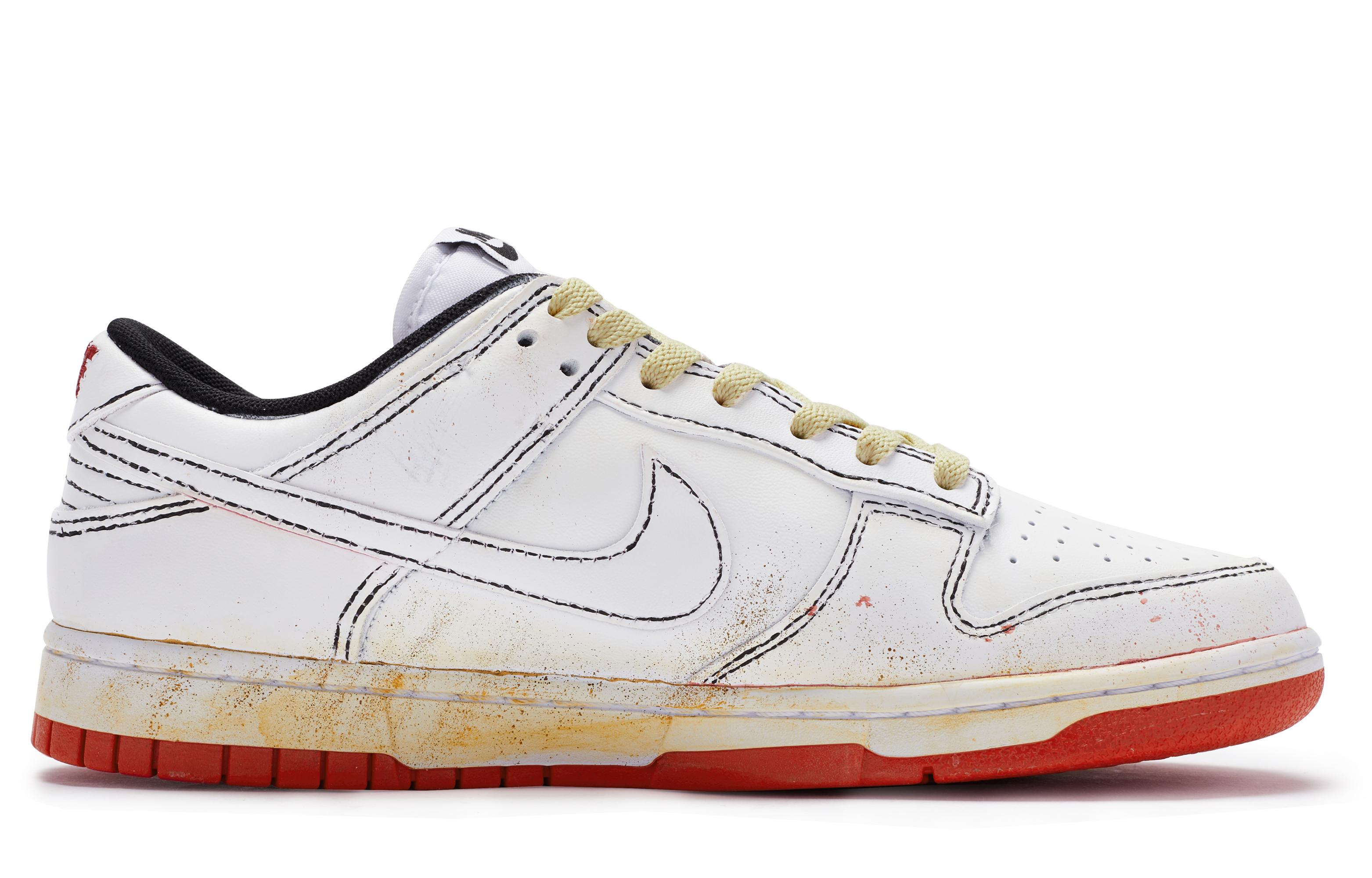 Order 【定制球鞋】Nike Dunk Low BIGNIU 誓約 手繪噴繪 特殊鞋盒 低幫 板鞋 男女同款 白紅黃