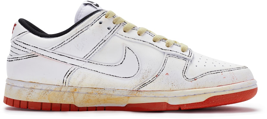 【定制球鞋】Nike Dunk Low BIGNIU 誓約 手繪噴繪 特殊鞋盒 低幫 板鞋 男女同款 白紅黃 Order 【定制球鞋】Nike Dunk Low BIGNIU 誓約 手繪噴繪 特殊鞋盒 低幫 板鞋 男女同款 白紅黃