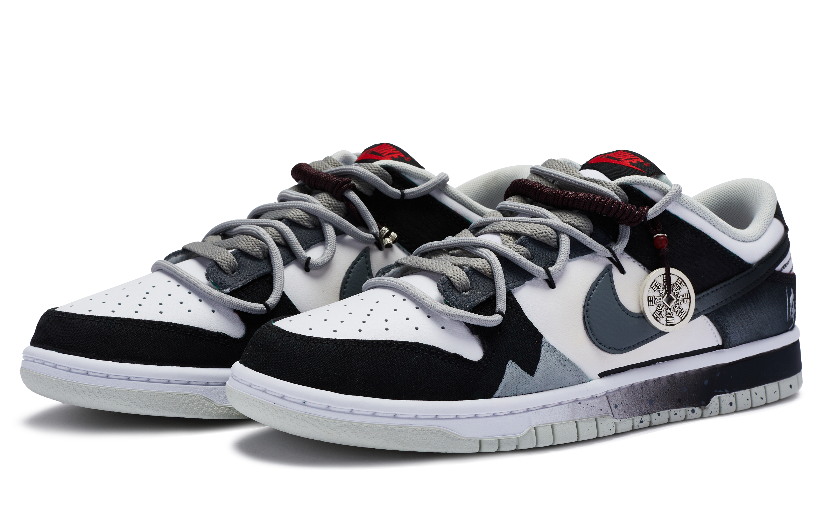 Lookbook 【カスタムシューズ】ナイキ ダンク ロー「ブラック-グレーインク解体」 DV0827-100(Team80-男款纵身入山海)