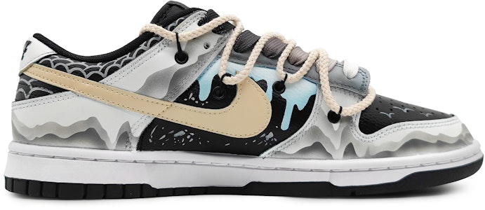 【定製球鞋】 Nike Dunk Low 龍遊萬川 栩栩江山 鱗片 國風國潮 尾繩可拆卸 低筒 板鞋 男款 米黑藍 Order 【定製球鞋】 Nike Dunk Low 龍遊萬川 栩栩江山 鱗片 國風國潮 尾繩可拆卸 低筒 板鞋 男款 米黑藍