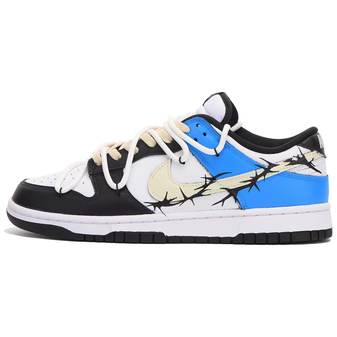 Buy [Sneaker Custom] Nike Dunk Low 'Hitam Biru Krim Duri' CW1590-100（Team32-女款闪电荆棘）
