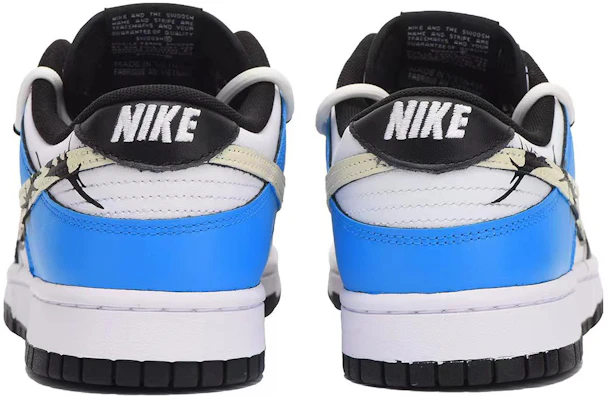 【訂製球鞋】Nike Dunk Low 潮流荊棘 活力閃電 街頭 低筒 板鞋 GS 黑藍米白 Shop 【訂製球鞋】Nike Dunk Low 潮流荊棘 活力閃電 街頭 低筒 板鞋 GS 黑藍米白