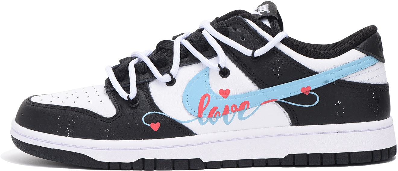 custom-shoes-nike-dunk-low-black-blue-deconstructed-heart