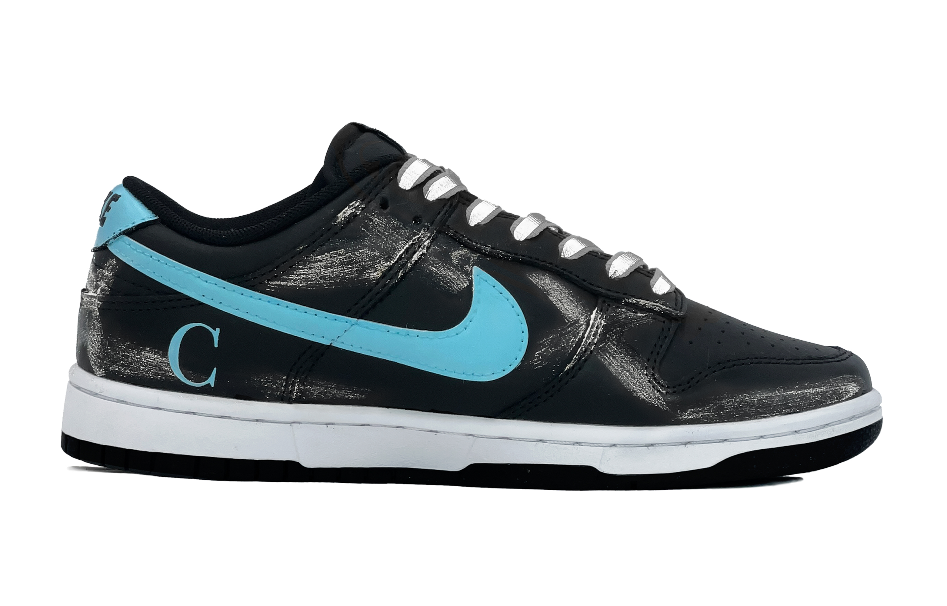 Order 나이키 덩크 로우 '블랙 블루 해커 리플렉티브 레이스' (커스텀) DV0831-002(TeamS-黑蓝反光酷炫男)