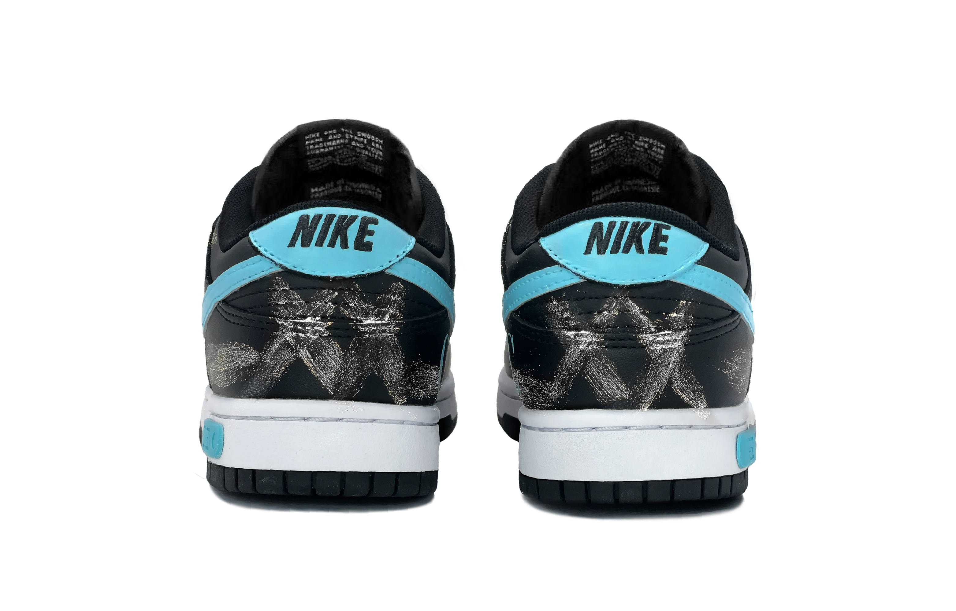 Shop 나이키 덩크 로우 '블랙 블루 해커 리플렉티브 레이스' (커스텀) DV0831-002(TeamS-黑蓝反光酷炫男)
