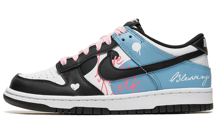 Buy [定制鞋] 耐克Dunk Low '黑蓝脚趾' CW1590-100(TeamB-情人节女款黑蓝)