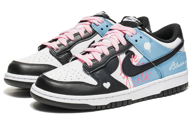 Lookbook [定制鞋] 耐克Dunk Low '黑蓝脚趾' CW1590-100(TeamB-情人节女款黑蓝)