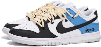 【訂製球鞋】 Nike Dunk Low 禮盒 字母 vibe風 解構 高街 低筒 板鞋 GS 黑藍 Lookbook 【訂製球鞋】 Nike Dunk Low 禮盒 字母 vibe風 解構 高街 低筒 板鞋 GS 黑藍