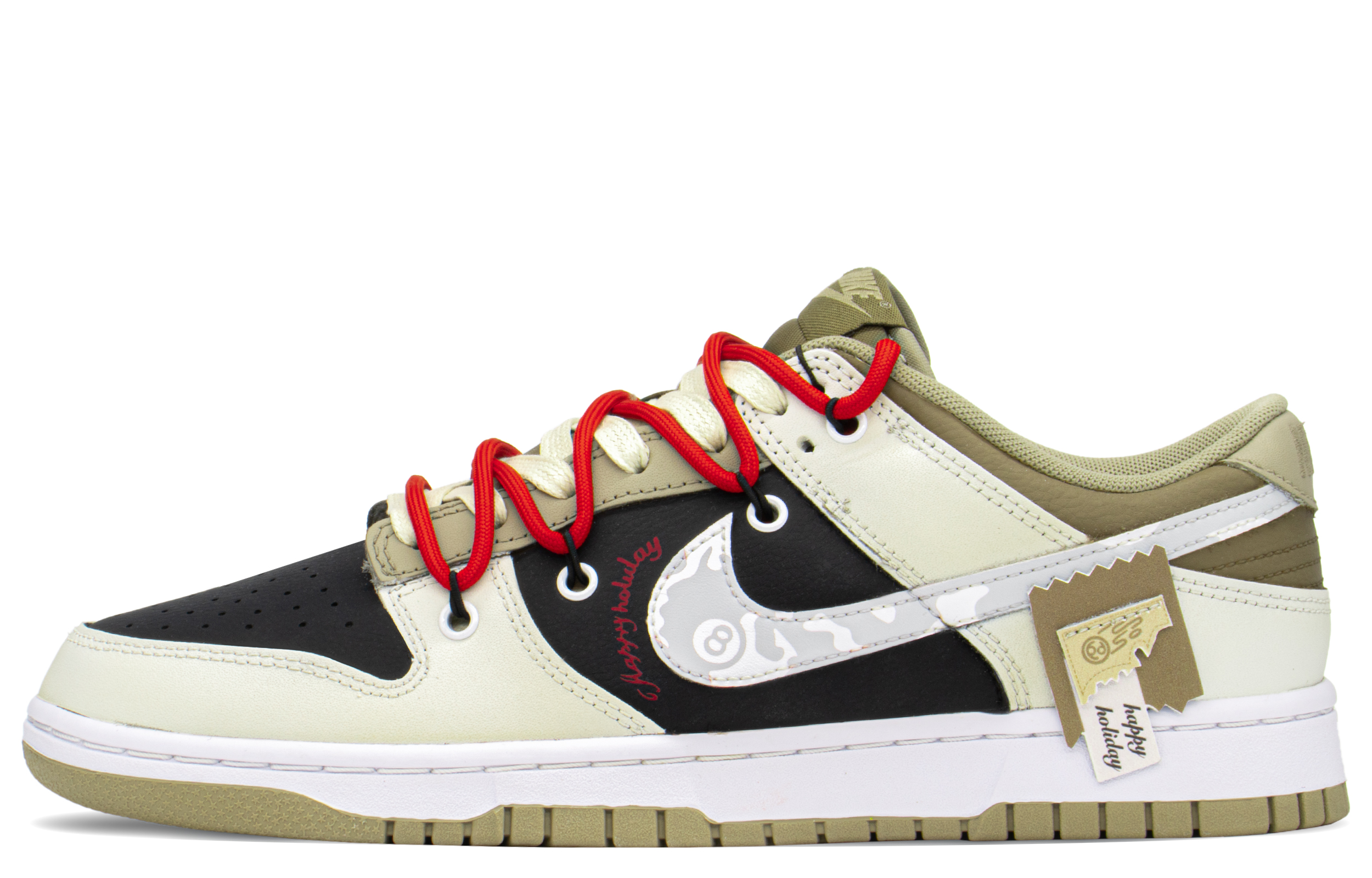 Order 【定製球鞋】Nike Dunk Low 減齡穿搭 探索 解構鞋帶 禮盒 低幫 板鞋 男款 黑棕