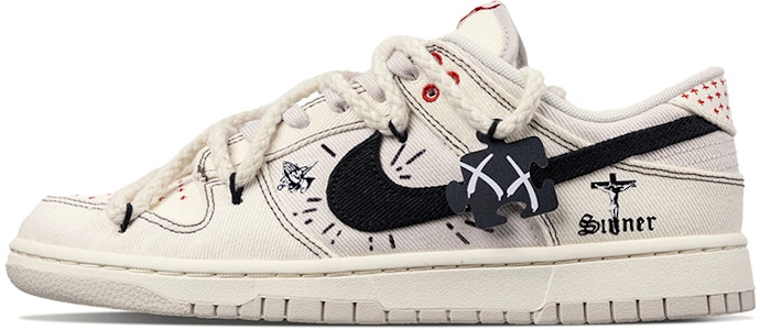 【訂製球鞋】 Nike Dunk Low 天祐愛人 嘻哈街頭 夏日戶外 麻繩復古 刺子銹做舊 高街 低筒 板鞋 男款 黑棕 Order 【訂製球鞋】 Nike Dunk Low 天祐愛人 嘻哈街頭 夏日戶外 麻繩復古 刺子銹做舊 高街 低筒 板鞋 男款 黑棕