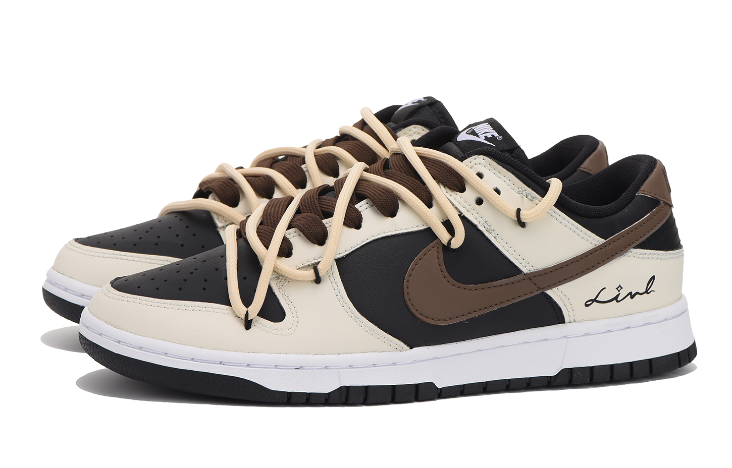 Lookbook [Kasut Custom] Nike Dunk Low 'Getaran Musim Panas Hitam Coklat' DV0831-002(Team59-男款摩卡二)