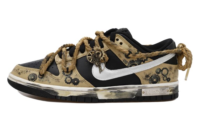 [Custom Shoes] Nike Dunk Low 'Black Brown Time Gear'
