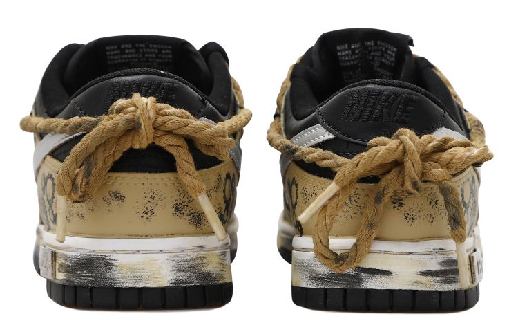 Shop 【訂製球鞋】 Nike Dunk Low 時間齒輪 HRZZ 銀勾 做舊 麻繩 解構鞋帶 禮盒 低筒 板鞋 GS 黑棕