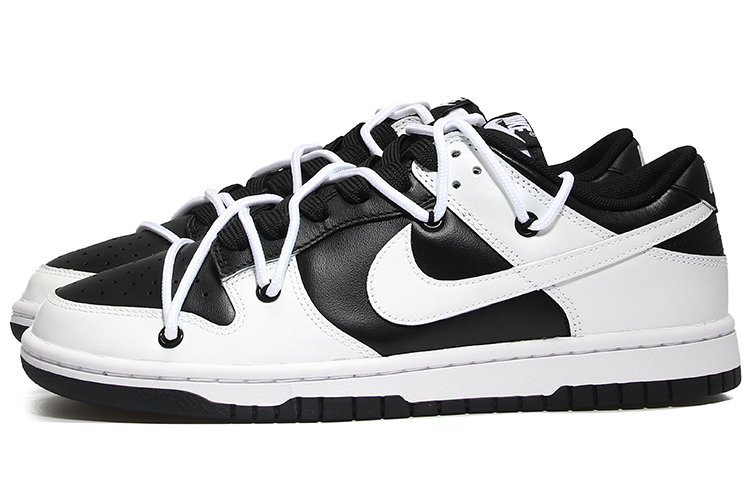 Lookbook [Sepatu Kustom] Nike Dunk Low 'Hitam Dekonstruksi' DD1391-100(Team10-打孔反转男黑白QD)