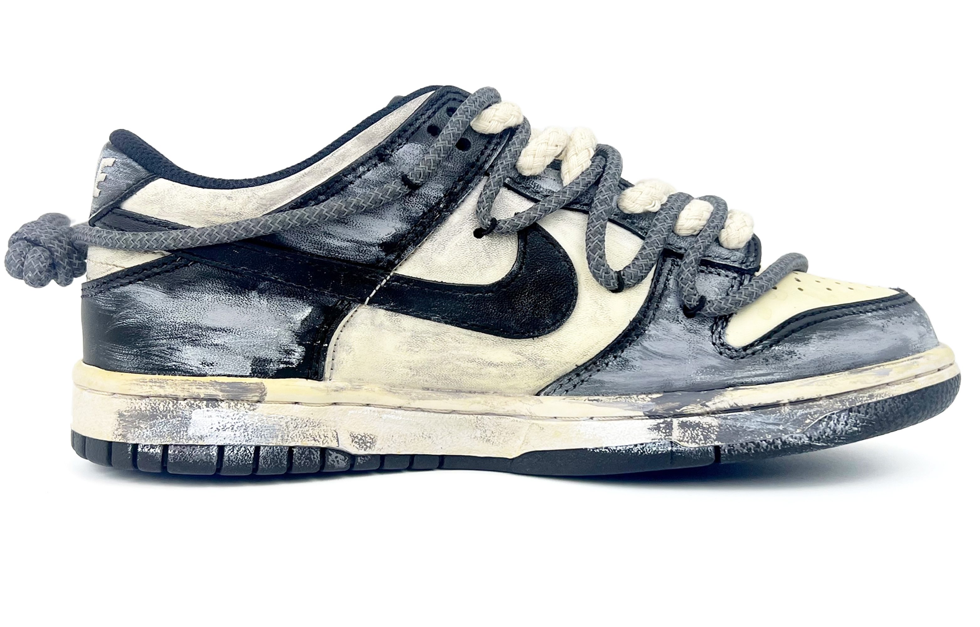 Order [定制鞋] 耐克Dunk Low '黑色哥特绳' CW1590-100(Team45-上帝之眼)