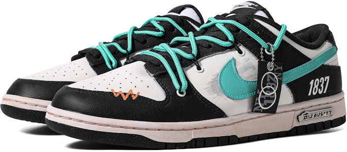 【定制球鞋】Nike Dunk Low 窺光 數字 簡約 特殊鞋盒 低幫 球鞋 GS 黑綠 Lookbook 【定制球鞋】Nike Dunk Low 窺光 數字 簡約 特殊鞋盒 低幫 球鞋 GS 黑綠