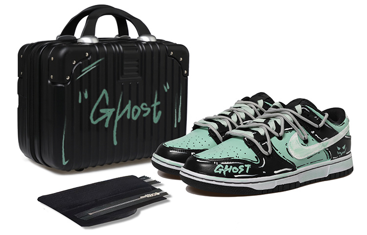 Buy 나이키 덩크 로우 '블랙 그린 디컨 (커스텀)' DJ6188-002(Team拾玖-幽灵绿男S-BOX)