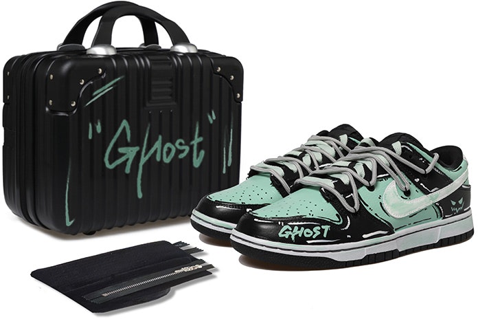 custom-shoes-nike-dunk-low-black-green-deconstructed-vibe