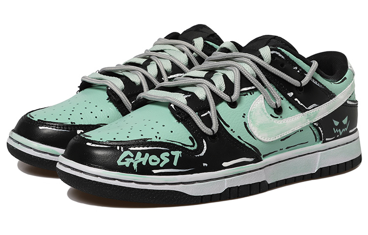 Shop 나이키 덩크 로우 '블랙 그린 디컨 (커스텀)' DJ6188-002(Team拾玖-幽灵绿男S-BOX)