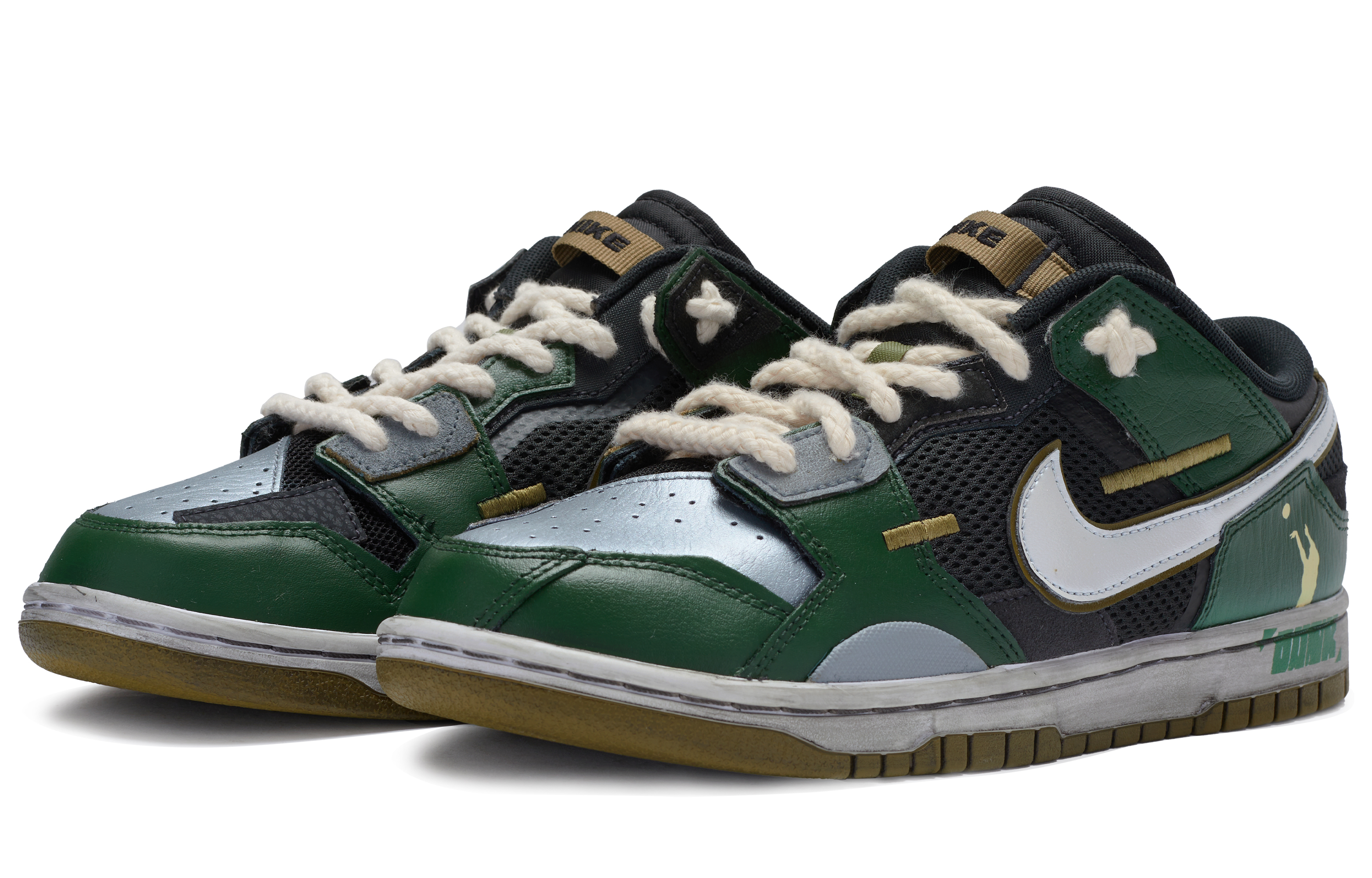 Lookbook [定制鞋款] Nike Dunk Low '黑绿灰白' DM0128-001(TeamR-男款飞鸟S-BOX)