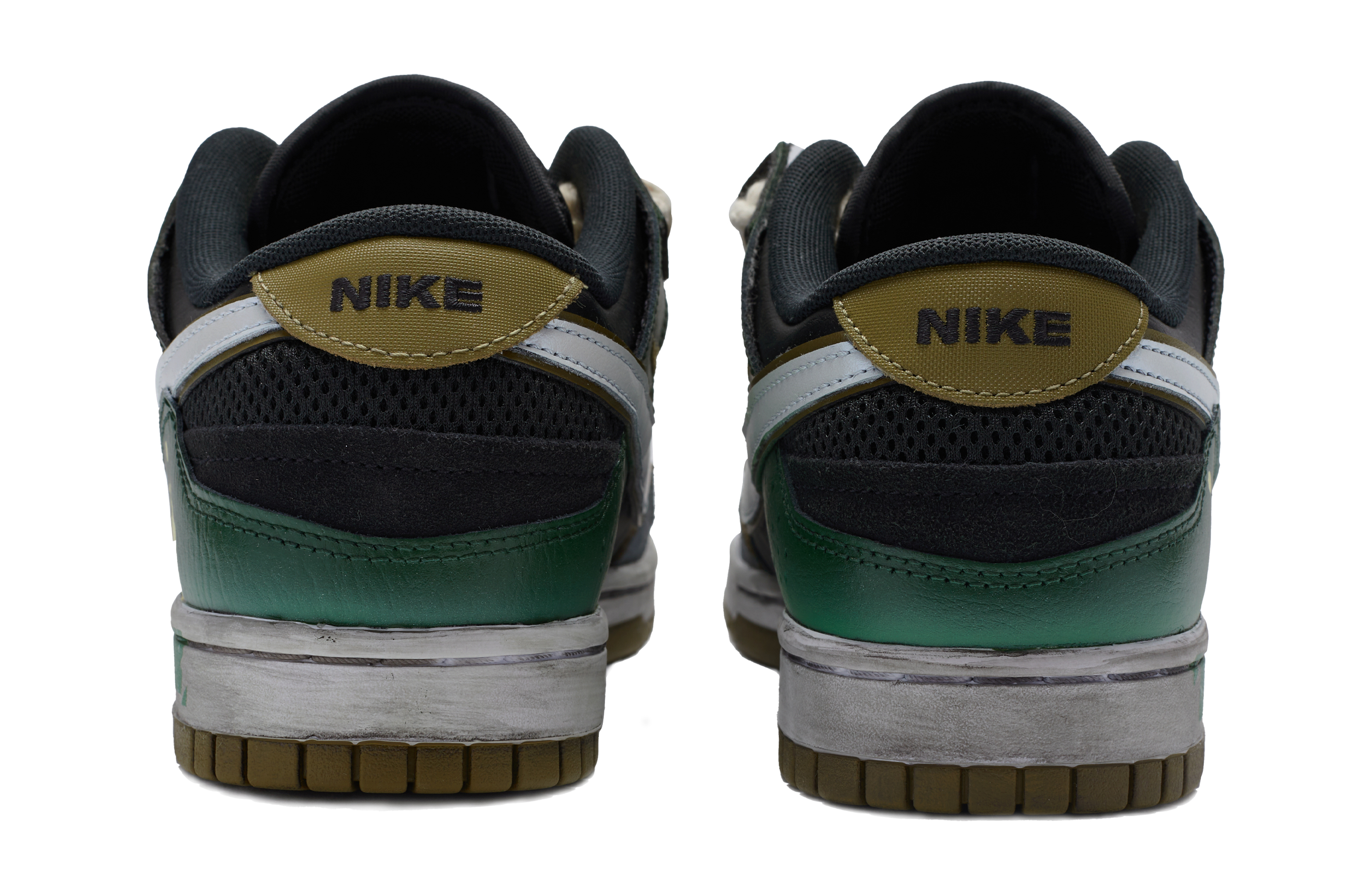 Shop Nike Dunk Low カスタム ブラック/グリーン/グレー/ホワイト DM0128-001(TeamR-男款飞鸟)