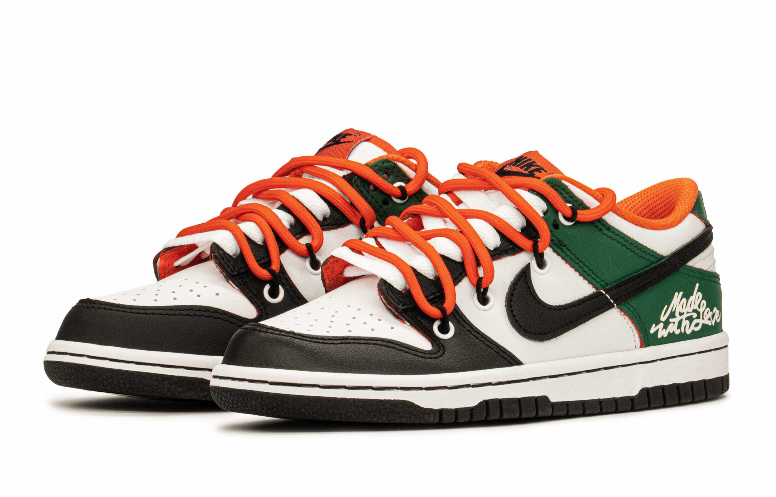 Lookbook 【客製化球鞋】Nike Dunk Low 禮盒 青皮紅柚 高級感 低幫 板鞋 GS 黑綠橙